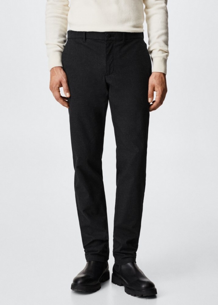 Mango Pantalón slim fit algodón - Gris oscuro vigoré