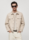 Mango Cazadora vaquera bolsillos - Beige