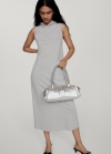 Mango Bolso piel bolsillos cargo - Plata