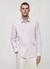 Mango Camisa 100% algodón estampado rayas - Rosa