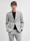 Mango Americana traje París super slim fit - Crudo