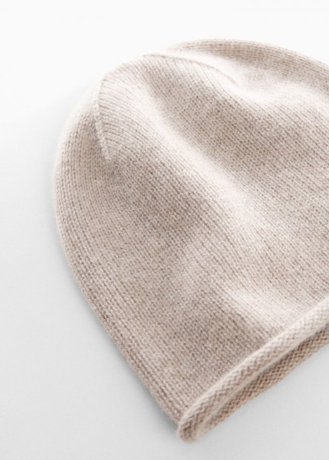Mango Gorro punto cashmere - Marrón medio