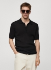 Mango Polo punto algodón - Negro