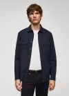 Mango Sobrecamisa algodón bolsillos - Azul marino