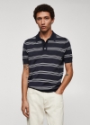 Mango Polo punto rayas - Azul marino oscuro
