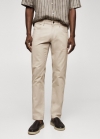 Mango Pantalón tejanero slim fit sarga - Beige