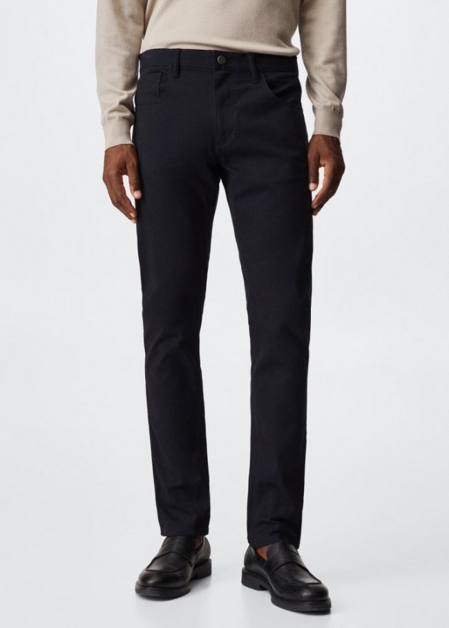 Mango Pantalón tejanero slim fit sarga - Azul marino oscuro