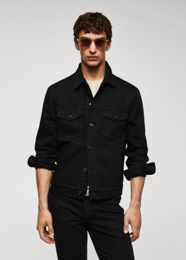 Mango Cazadora vaquera básica - Denim negro