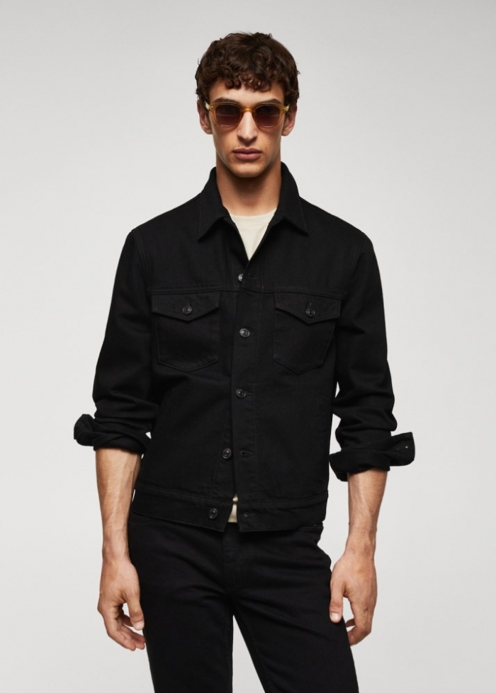 Mango Cazadora vaquera básica - Denim negro