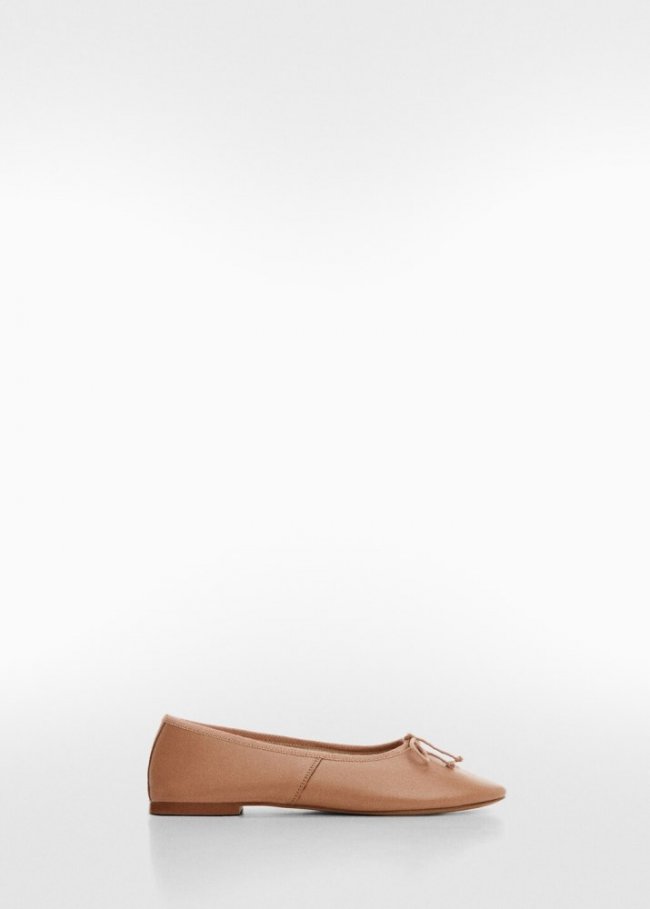 Mango Bailarina piel lazo - Nude