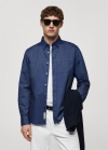 Mango Camisa regular fit Oxford algodón - Azul indigo