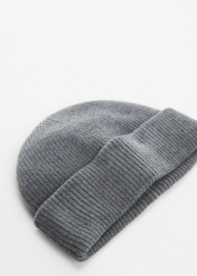 Mango Gorro corto punto - Gris