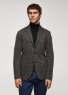 Mango Americana slim fit micro pata de gallo - Gris
