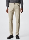 Mango Pantalón tejanero slim fit sarga - Beige