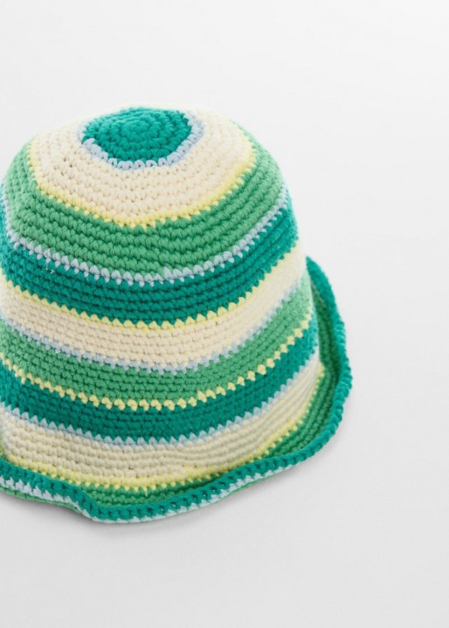 Mango Gorro bucket crochet - Verde