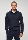 Mango Sudadera polo algodón - Azul marino