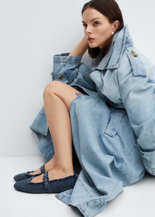Mango Bailarina denim - Azul oscuro