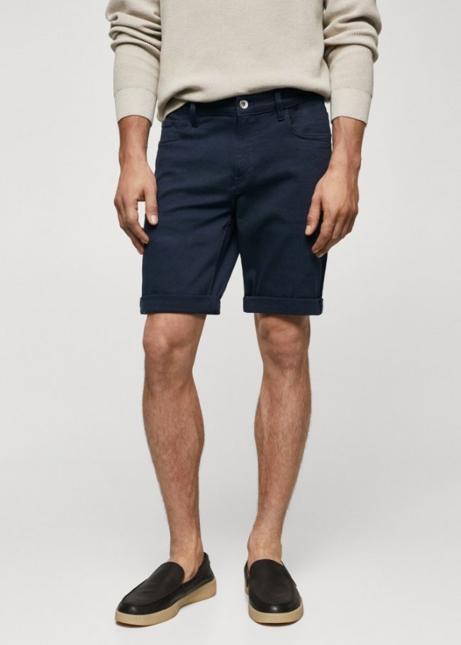 Mango Bermudas vaqueras slim fit - Azul indigo