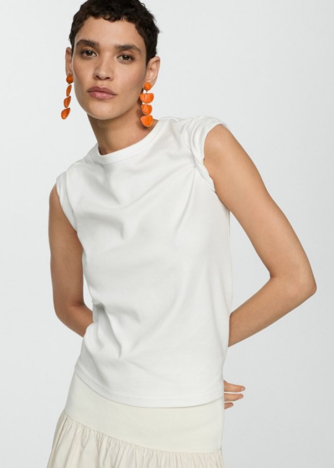 Mango Pendientes largos rafia - Naranja