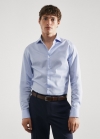 Mango Camisa traje slim fit twill milrayas - Azul