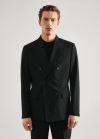 Mango Americana traje slim fit cruzada - Negro