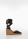 Mango Alpargata tiras - Negro