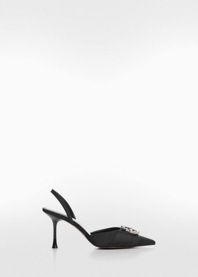 Mango Zapato tacón joya - Negro
