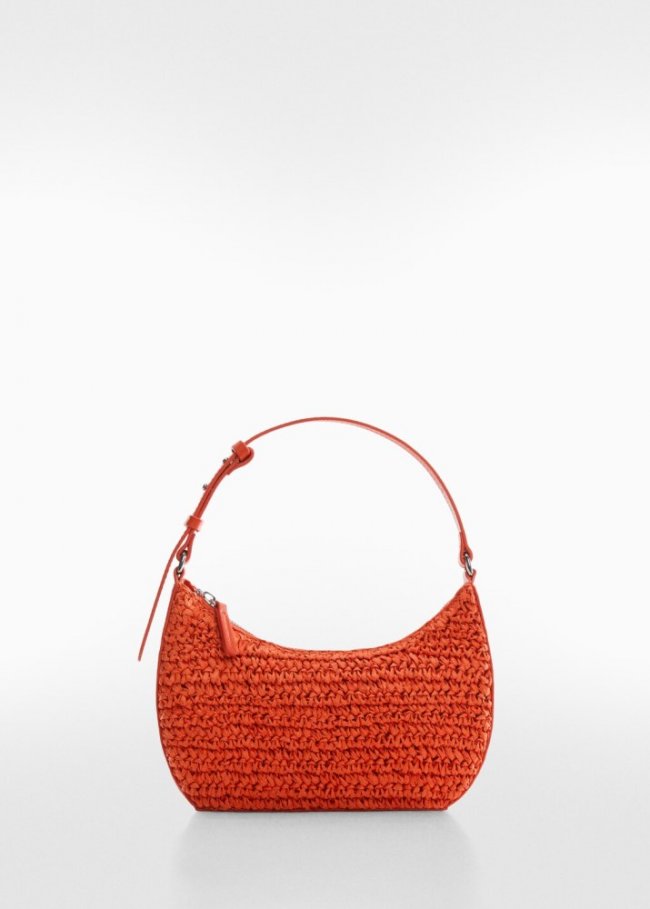 Mango Bolso hombro fibra natural - Naranja