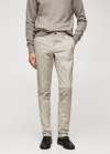 Mango Pantalón chino slim fit sarga - Gris