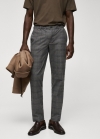 Mango Pantalón slim fit algodón cuadro - Gris