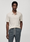 Mango Polo slim fit 100% lino - Crudo
