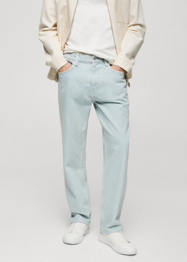 Mango Jeans relaxed fit efecto lavado - Azul bleach