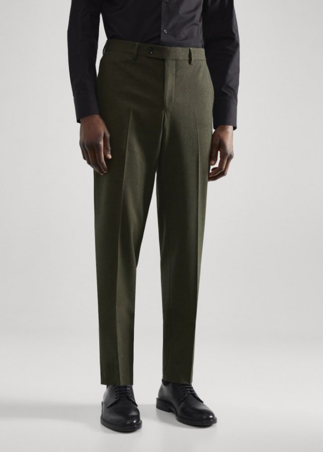 Mango Pantalón traje slim fit - Verde