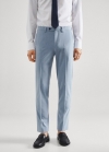 Mango Pantalón traje slim fit tejido comfort stretch - Azul celeste