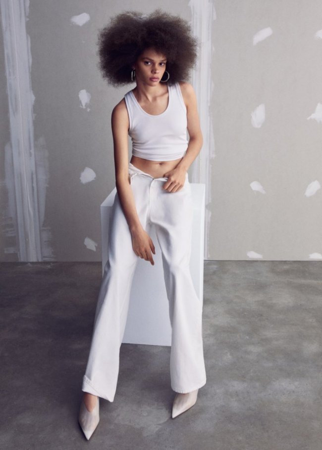 Mango Zapato vinilo cuña transparente - Blanco