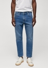 Mango Jeans Ben tapered cropped - Azul oscuro