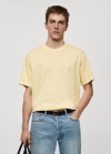 Mango Camiseta 100% algodón relaxed fit - Amarillo pastel