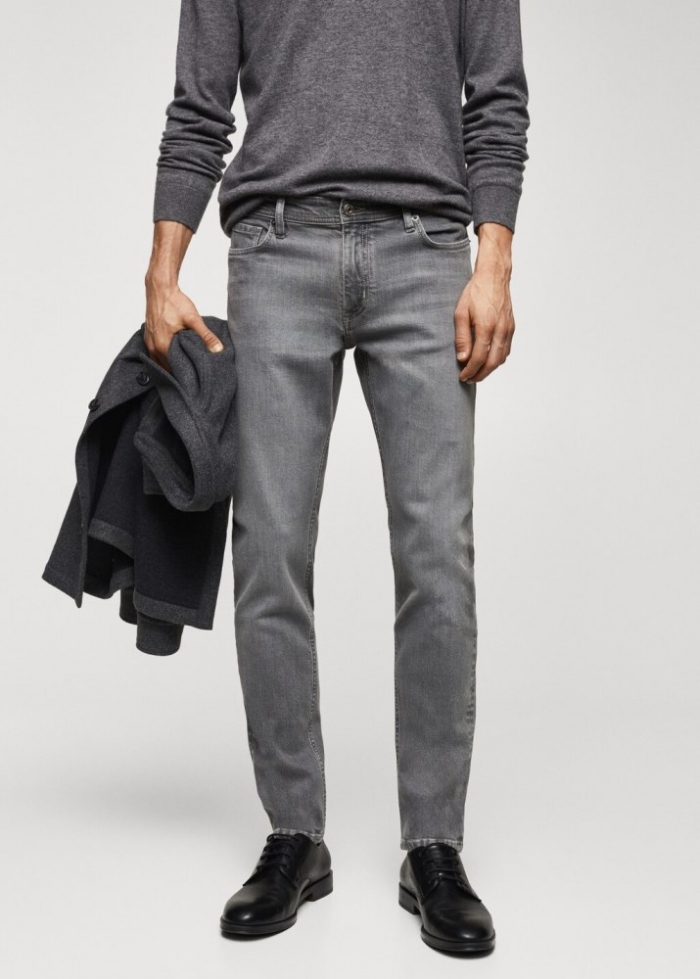 Mango Jeans Jan slim fit - Gris