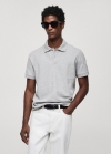 Mango Polo 100% algodón pique - Gris medio vigoré