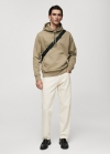Mango Sudadera ligera algodón capucha - Arena