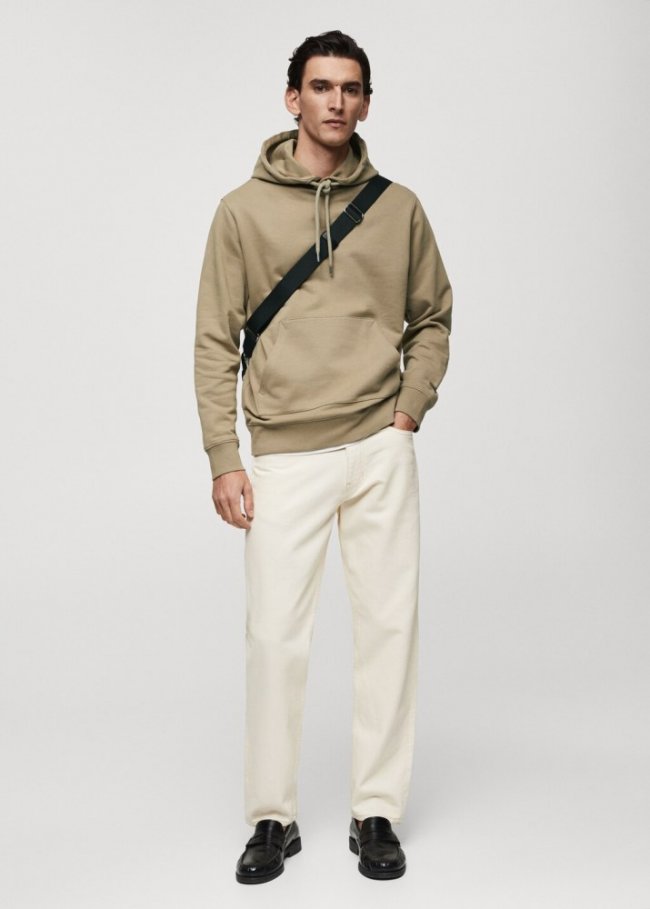 Mango Sudadera ligera algodón capucha - Arena