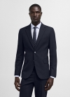 Mango Americana traje slim fit tejido comfort stretch - Azul marino oscuro