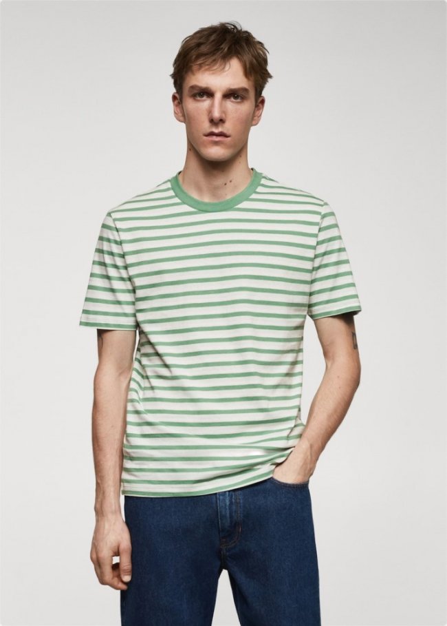 Mango Camiseta 100% algodón estampada - Verde