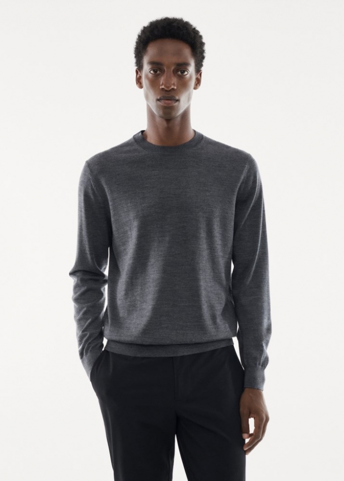 Mango Jersey lana merino lavable - Gris antracita