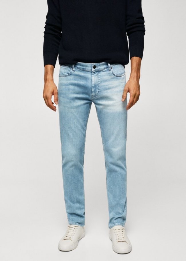 Mango Jeans Patrick slim fit Ultra Soft Touch - Azul medio
