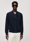 Mango Cazadora bomber efecto ante - Azul marino oscuro