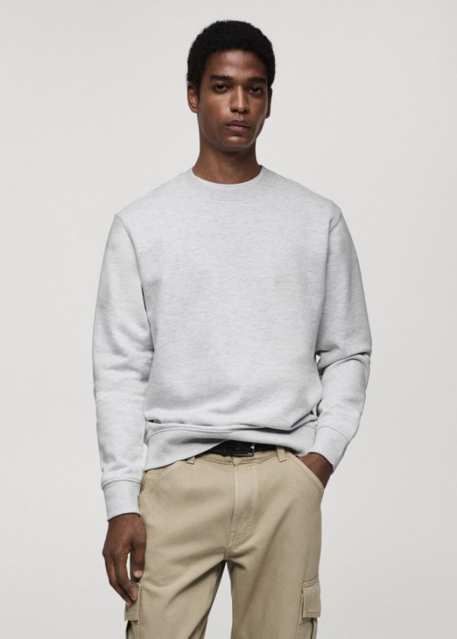 Mango Sudadera regular fit 100% algodón - Gris claro vigoré