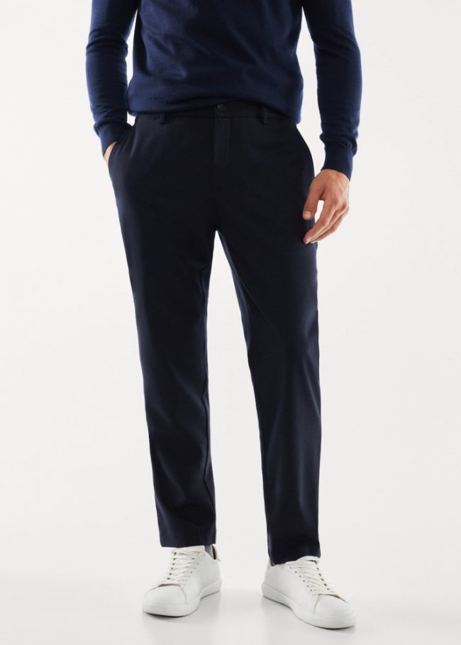 Mango Pantalón slim fit tejido técnico - Azul marino