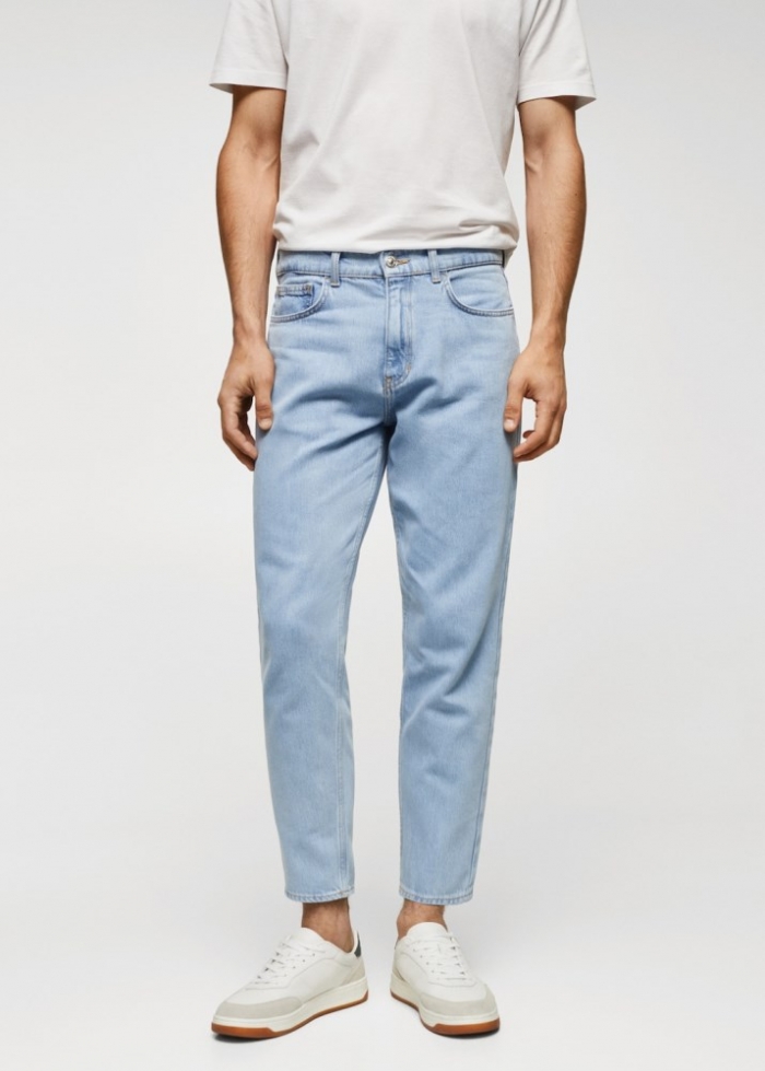 Mango Vaquero ligero tapered fit lavado claro - Azul claro