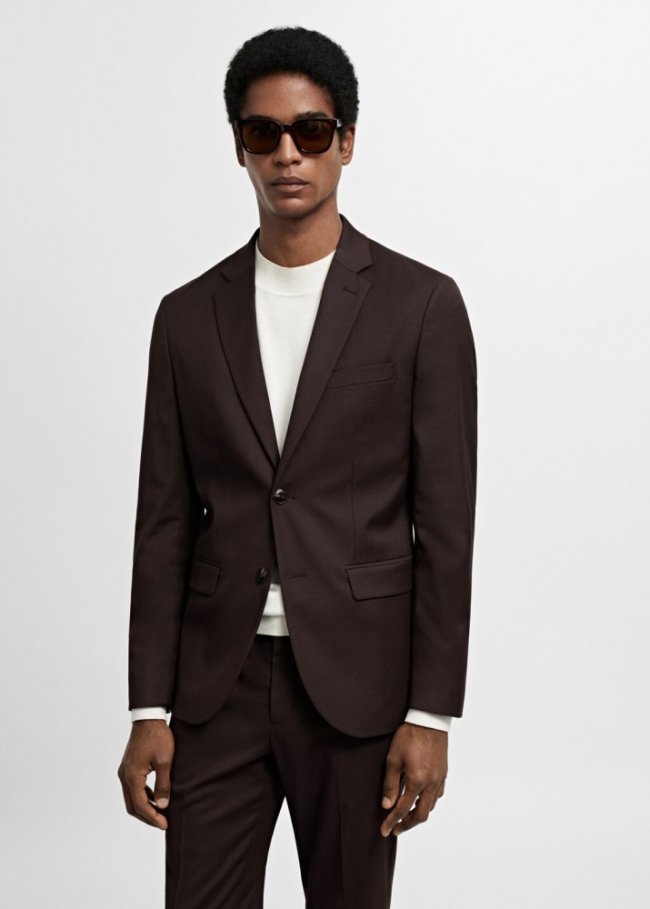Mango Americana traje París super slim fit - Burdeos